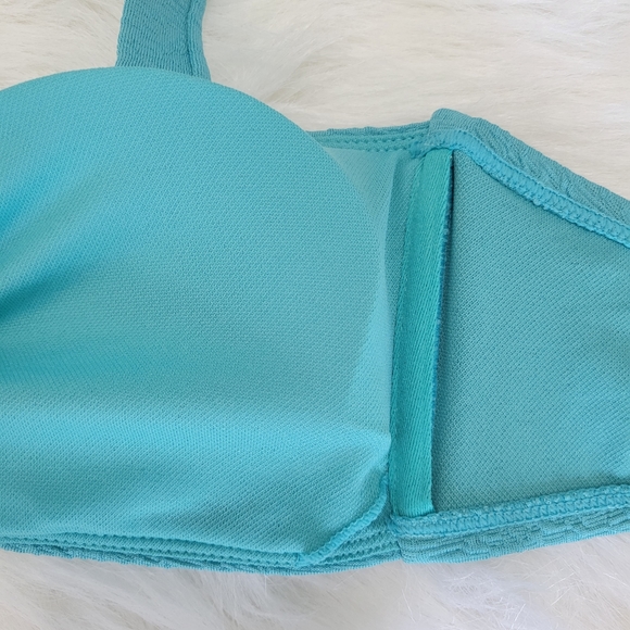 Time and Tru Popcorn Texture Aqua Bandeau Knot Top M 8-10 NWT Adjustable Straps - Picture 8 of 12